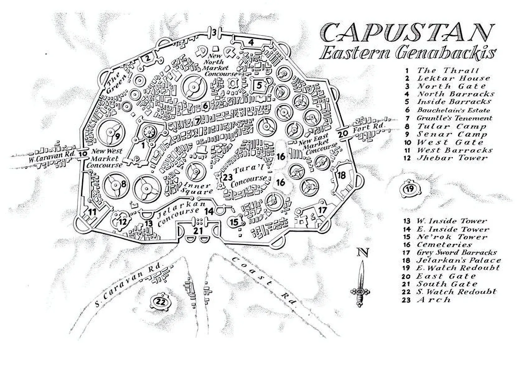 Map of Capustan: Eastern Genabackis