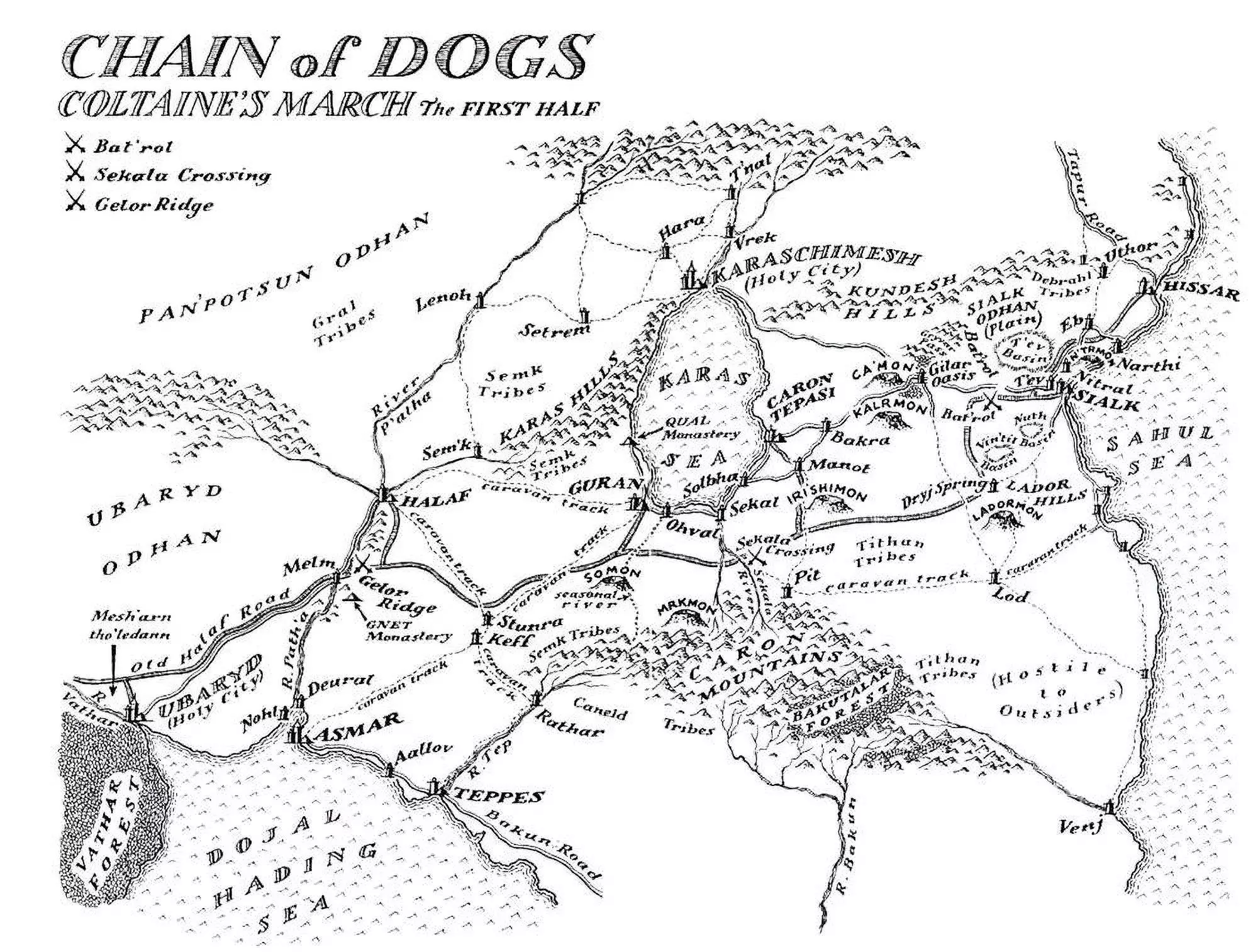 Map of Chain of Dogs - First Half