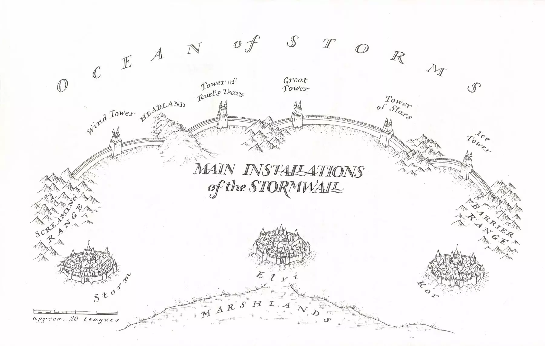 Map of Main Installations of the Stormwall