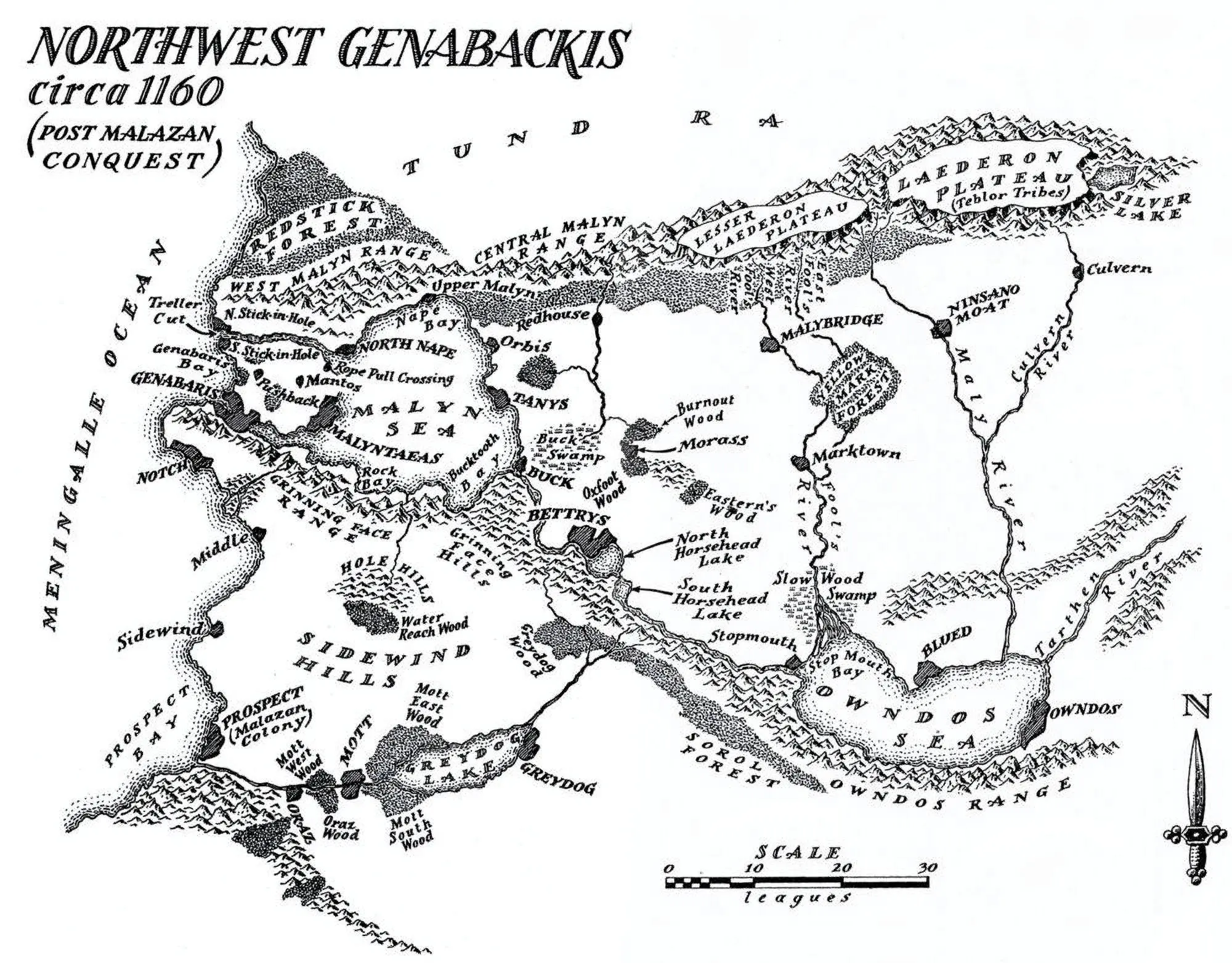 Map of Northwest Genabackis