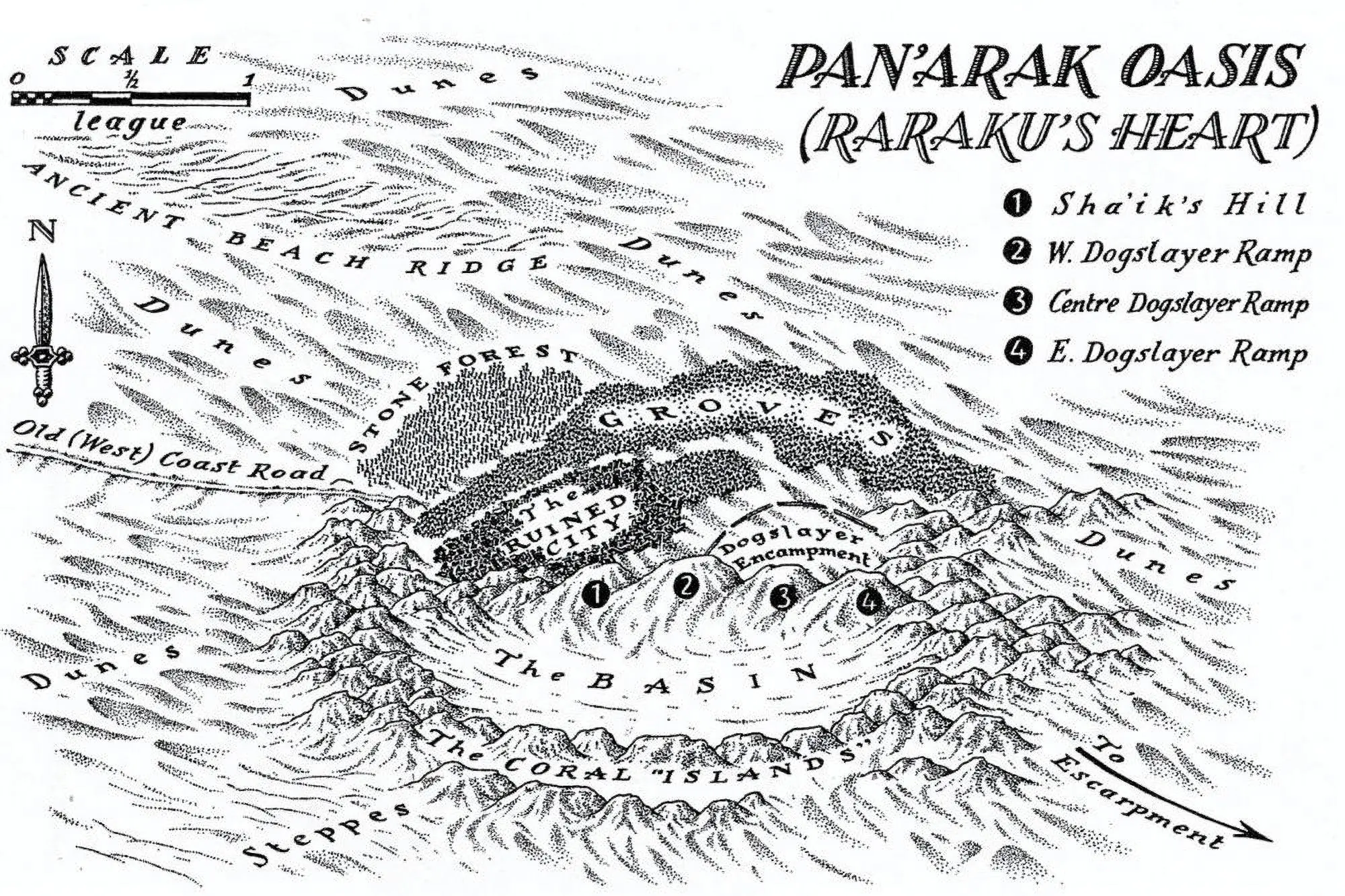 Map of Pan'arak Oasis: Raraku's Heart