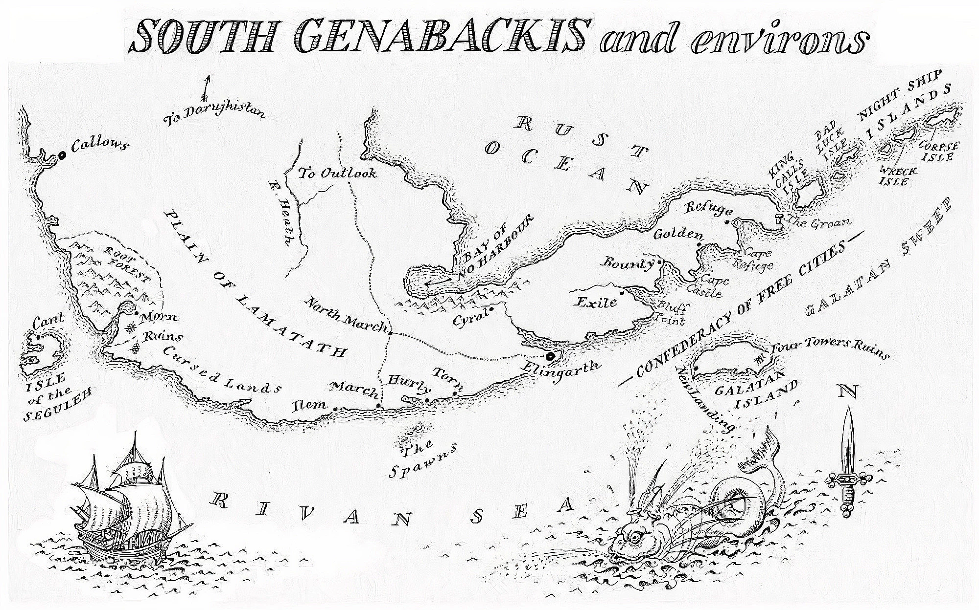 Map of South Genabackis and Environs