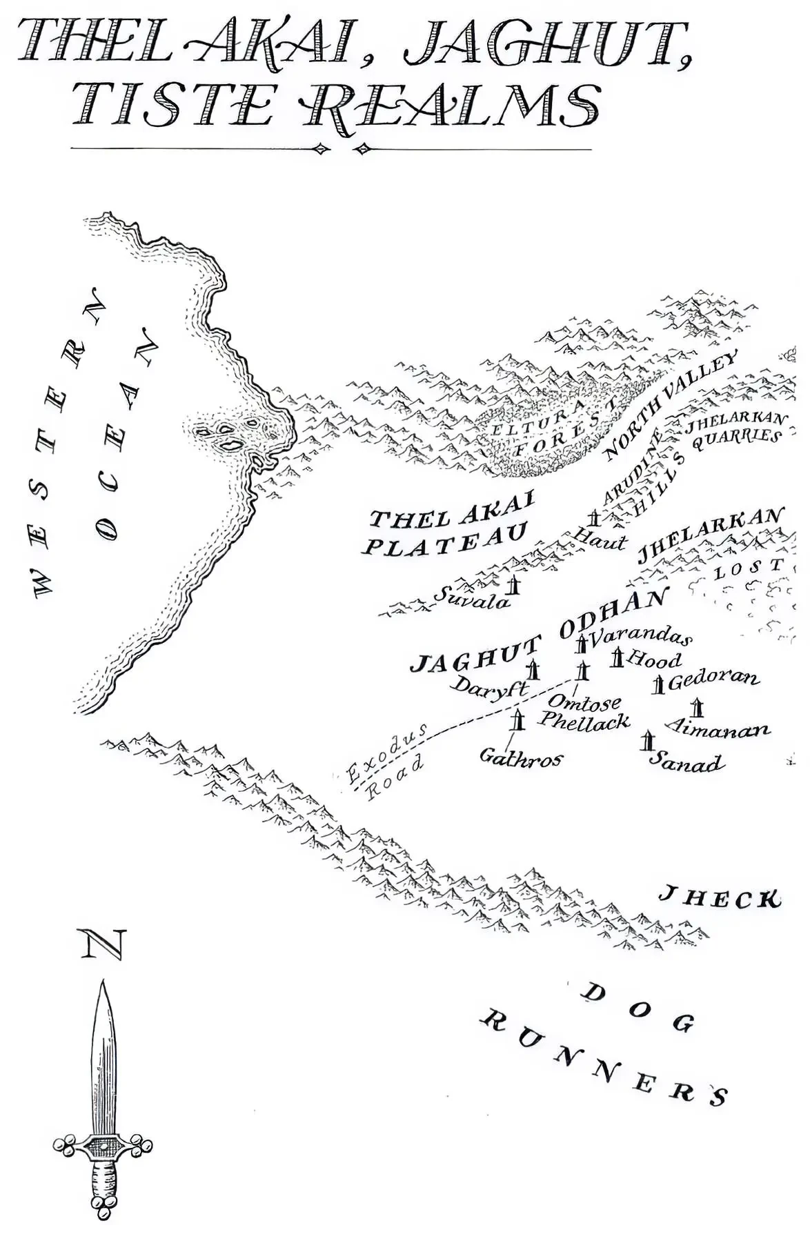 Map of Thel Akai, Jaghut, Tiste Realms