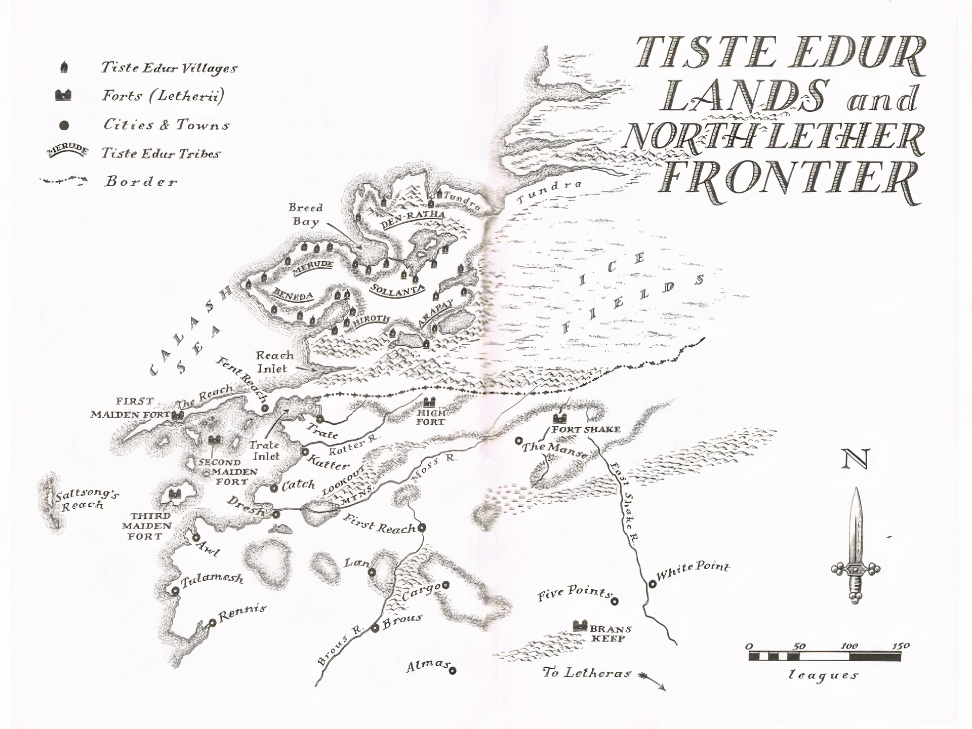 Map of Tiste Edur Lands and North Lether Frontier